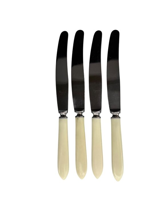 Other - 4 Vtg Russian USSR Soviet StainlessSteel Bakelite Handle Knives Cutlery Flatware